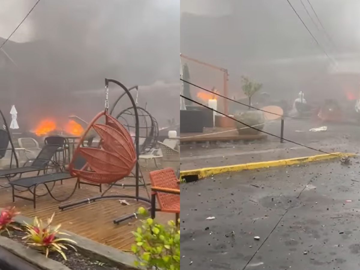 Avião cai em Gramado e atinge prédio e loja